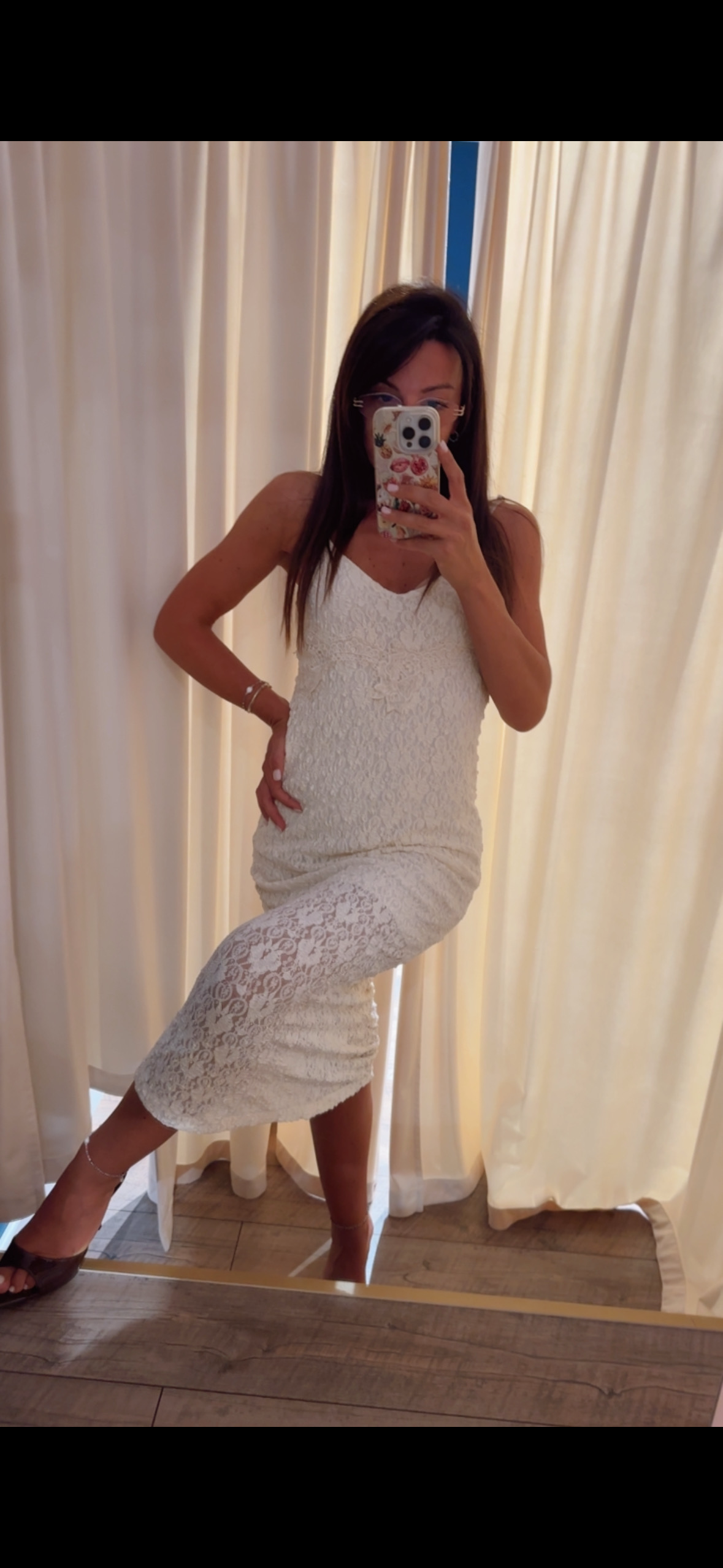 Vestito Lungo Estivo Bianco in Pizzo Boho Chic Lunaire
