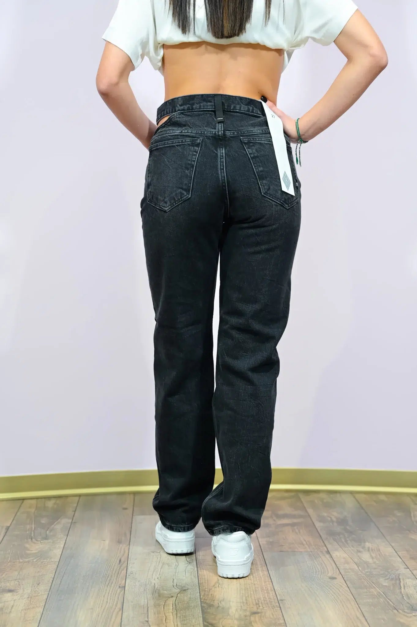 Jeans Tyra Woman Amish - Denim Black Effetto Lucido