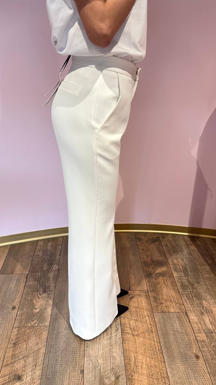 Tailleur Bianco Kate coordinato pantalone&giacca foulard