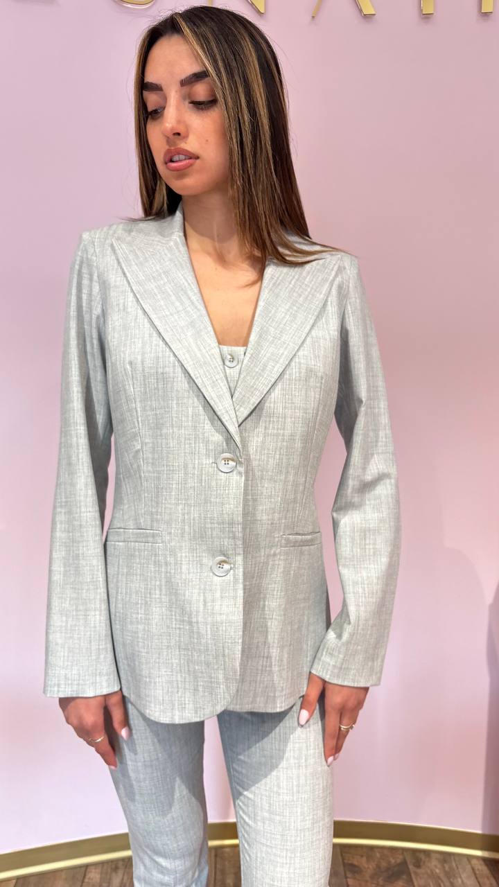 Tailleur Tre Pezzi Norah - Completo Donna Elegante con Giacca, Gilet e Pantalone a Zampa