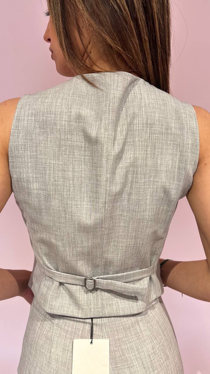 Tailleur Tre Pezzi Norah - Completo Donna Elegante con Giacca, Gilet e Pantalone a Zampa