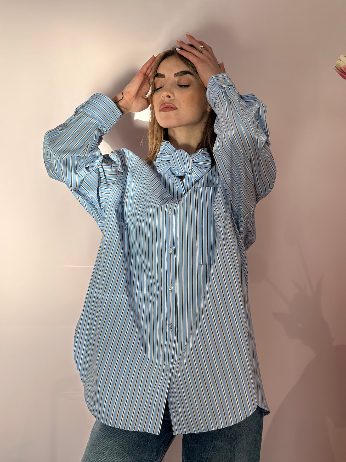 Camicia cotone righe con fiocco 🎀