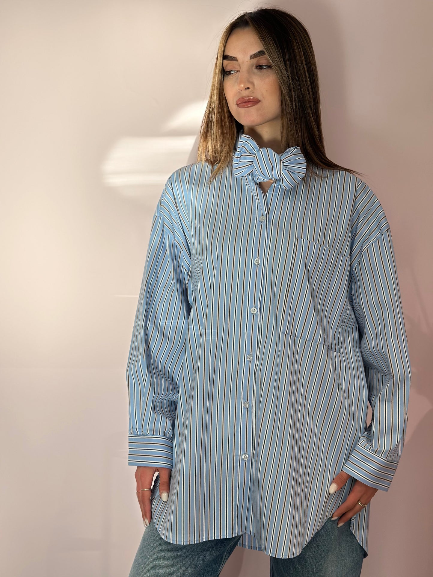 Camicia cotone righe con fiocco 🎀