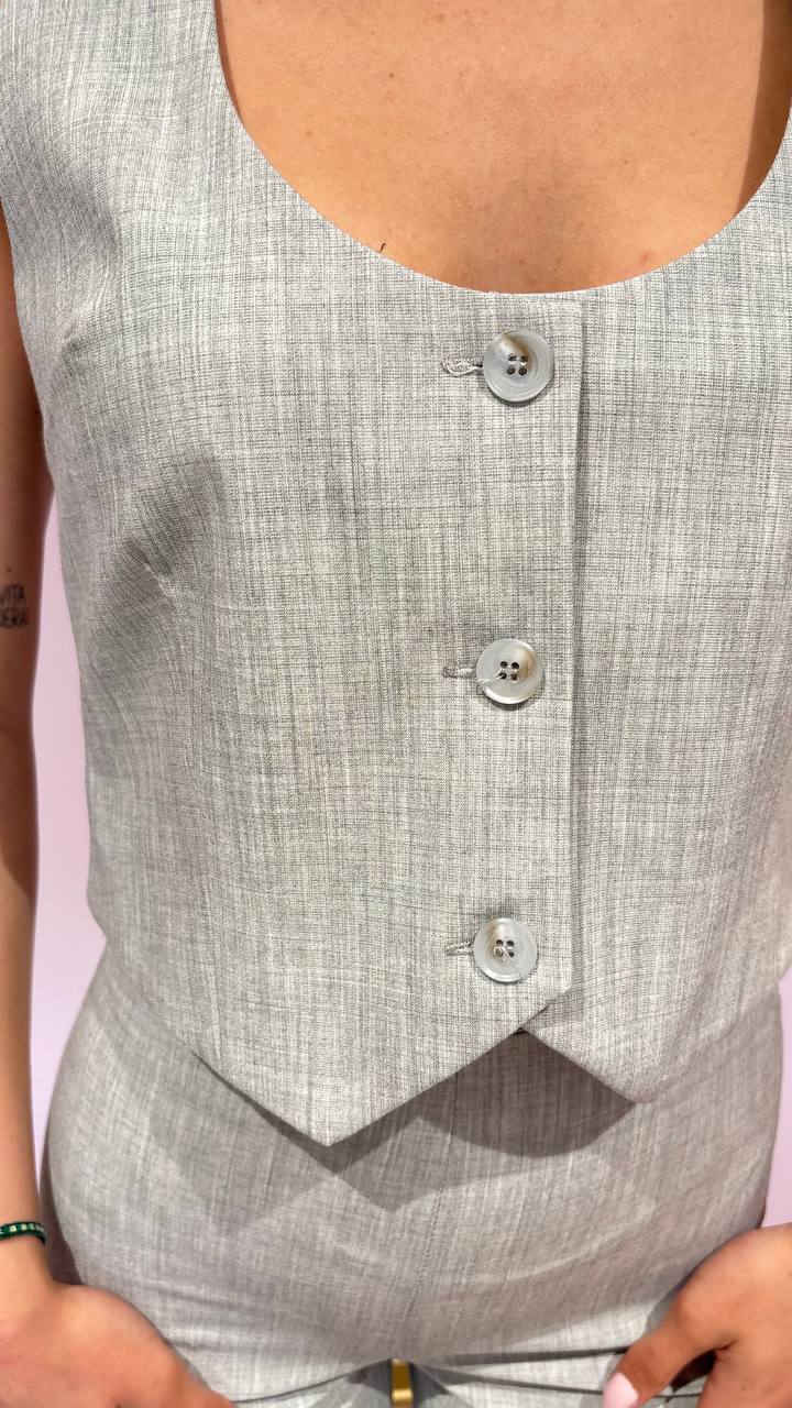 Tailleur Tre Pezzi Norah - Completo Donna Elegante con Giacca, Gilet e Pantalone a Zampa