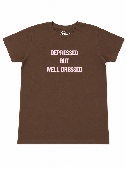 T-shirt depressed but well dressed