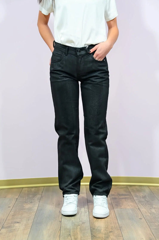 Jeans Tyra Woman Amish - Denim Black Effetto Lucido