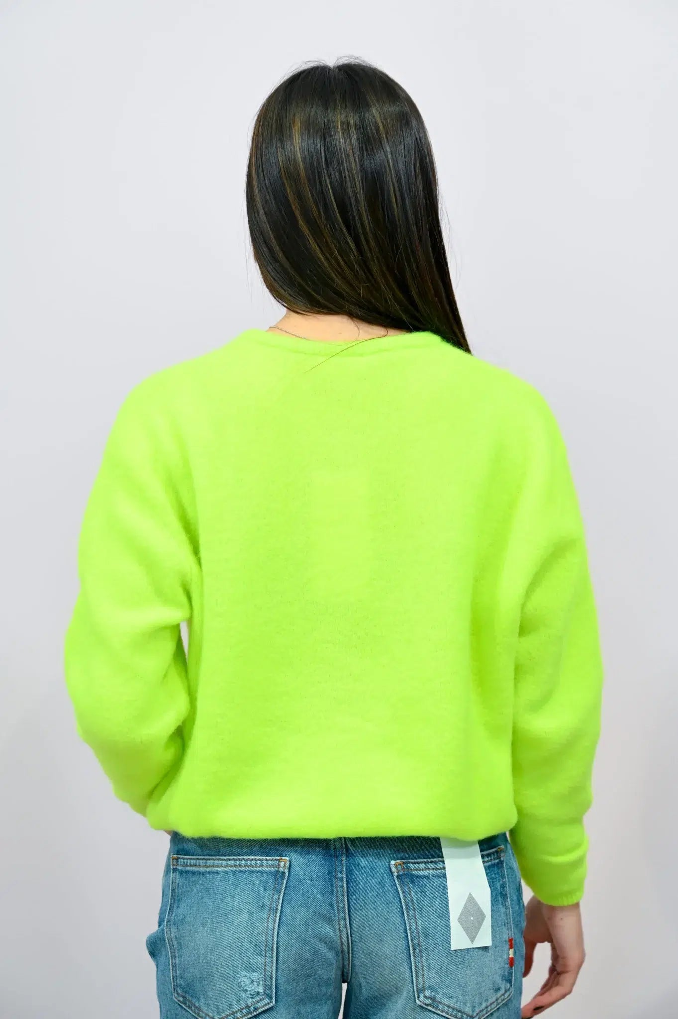 Cardigan Verde Fluo in Lana Morbida